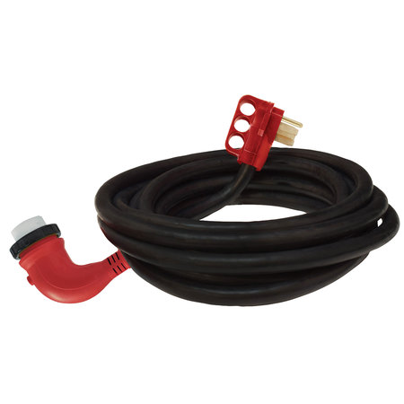 VALTERRA Valterra A10-5025ED90 Mighty Cord 90° LED Detachable 50 Amp Power Cord w/Handle - 25', Red A10-5025ED90